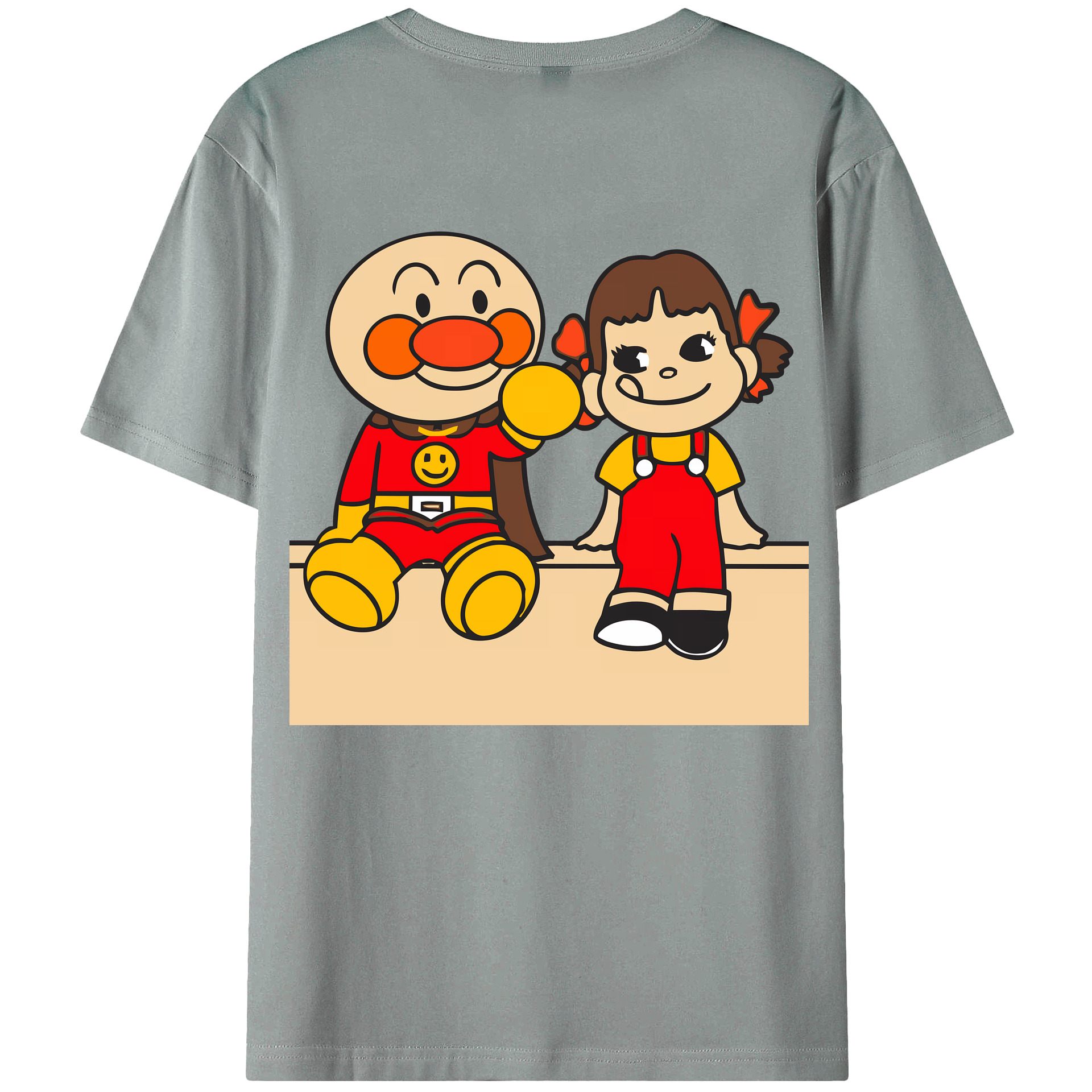 （画像用） アンパンマン Anpanman 綿100％ メンズ半袖Tシャツ（バックプリント） 通気性